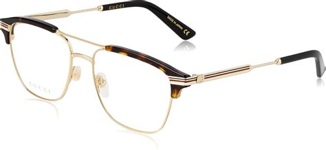 gucci gg 0241o 003 dark havana plastic rectangle eyeglasses 54mm|Women's Designer Optical Frames .